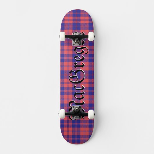 Skateboard MacGregor Clan Tartan Scottish Plaid Motif (Recto)
