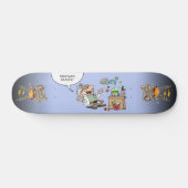 Skateboard Mad Cartoon Scientifique Avec Balcon De Texte Pers (Horz)