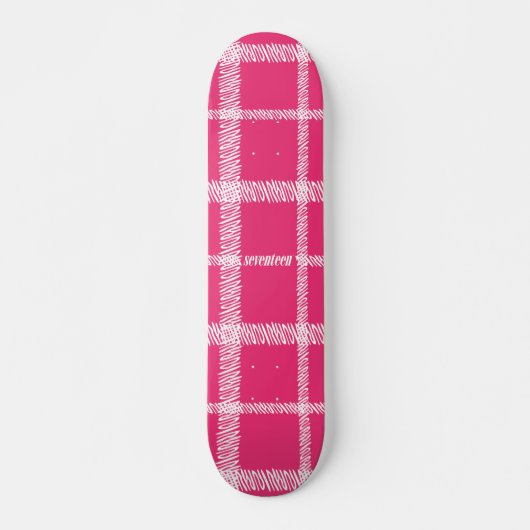 Skateboard Magenta de plaid (Devant)