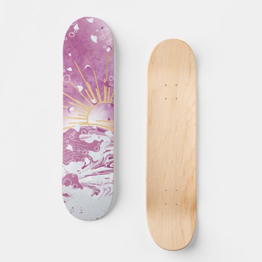 Skateboard Magenta Fuchsia Plum Mauve Ciel Violet Gold Sunset (Recto)
