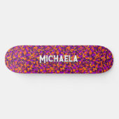 Skateboard Magenta Orange Camouflage Monogramme (Horz)