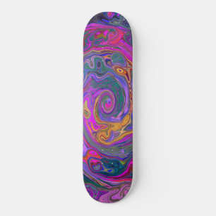 Skateboard Magenta rétro, Verte et Orange Abstrait