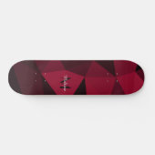 Skateboard Magenta rose rouge noir géométrie motif Monogramme (Horz)