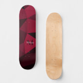 Skateboard Magenta rose rouge noir géométrie motif Monogramme (Recto)
