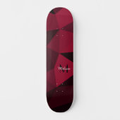 Skateboard Magenta rose rouge noir géométrie motif Monogramme (Recto)
