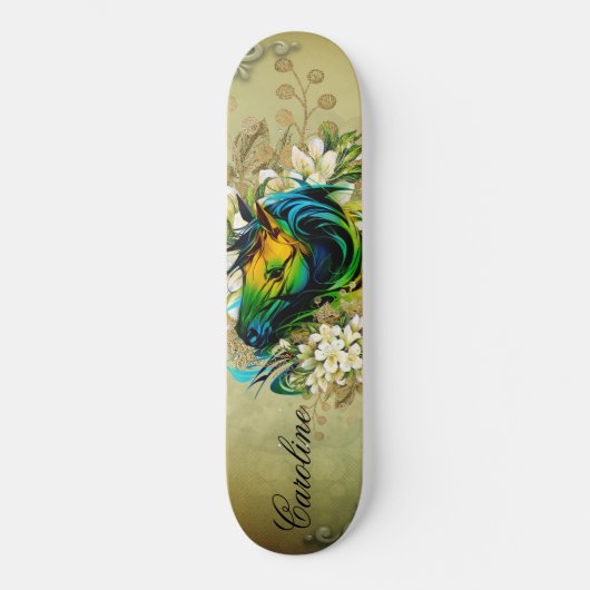 Skateboard Magnifique cheval coloré (Recto)