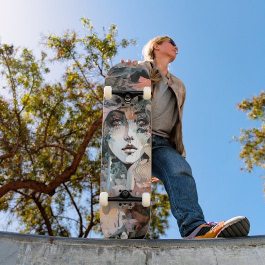 Skateboard Magnifique Collage Femme (Extérieur 1)
