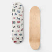 Skateboard MahJong tuiles photo sur badge arrière - plan  (Recto)
