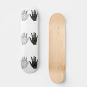 Skateboard Mains d'amitié noir et blanc (Recto)