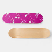 Skateboard Mains de squelette - Rose chaud (Horz)