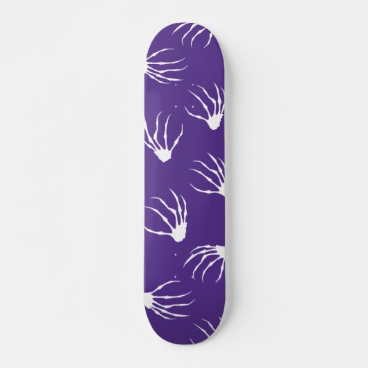 Skateboard Mains de squelette - violet (Devant)