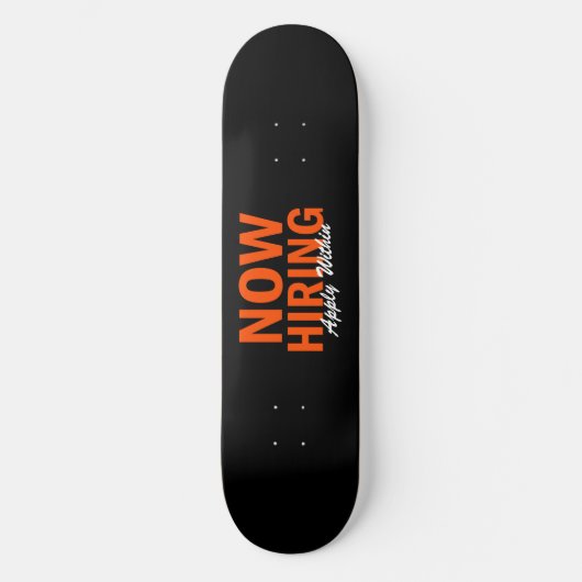 Skateboard Maintenant, l'embauche s'applique dans (Recto)
