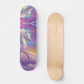 Skateboard Majestic White Unicorn Imaginaire Pastel Cloudy Sk (Recto)