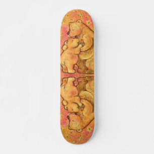 Skateboard Maman et bébé ours - Hug - Ajouter un texte / no