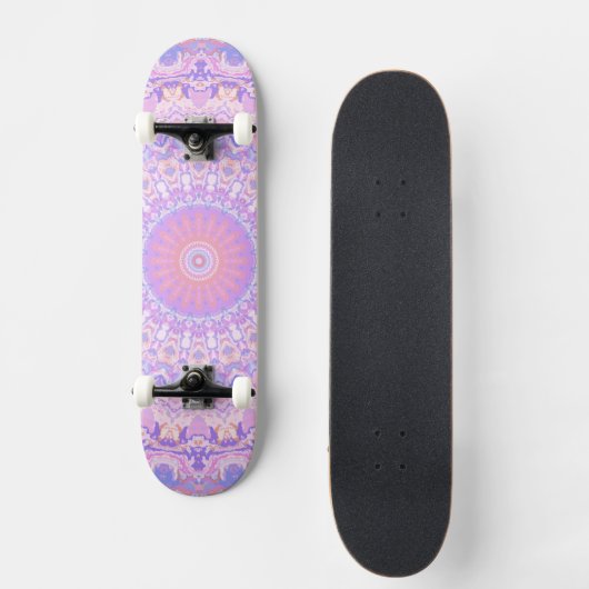 Skateboard Mandala bohème complexe aux couleurs psychédélique (Recto)