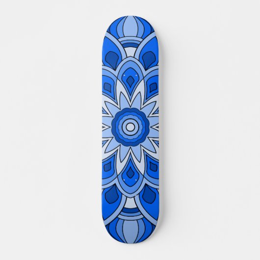 Skateboard Mandala en bleu (Devant)