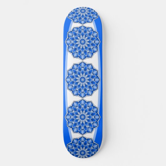 Skateboard Mandala en bleu (Recto)