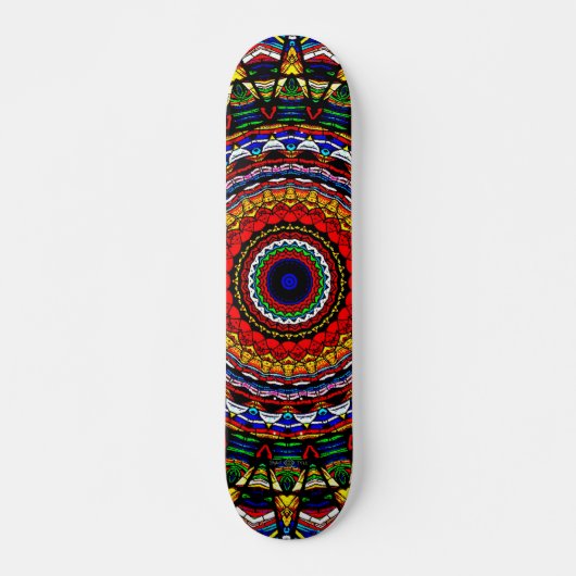 Skateboard Mandala en Verre Coloré (Devant)