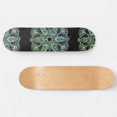 Skateboard Mandala Exotic Tribal Green Gradient (Horz)