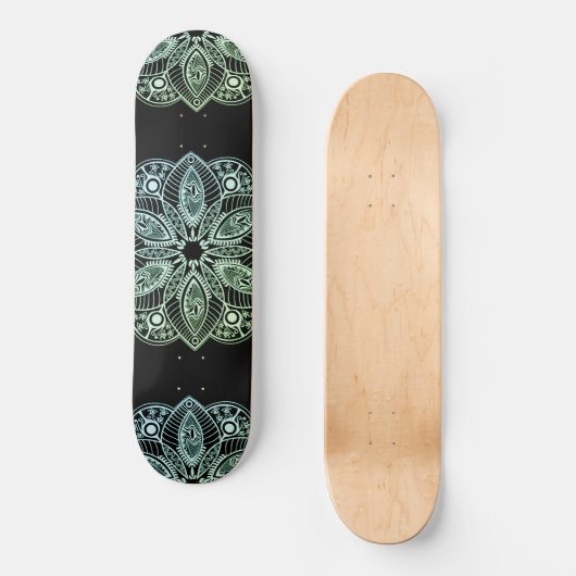 Skateboard Mandala Exotic Tribal Green Gradient (Recto)