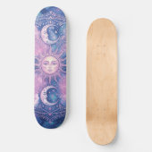 Skateboard Mandala Galaxie Nébuleuse Soleil & Lune Céleste (Recto)