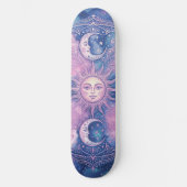 Skateboard Mandala Galaxie Nébuleuse Soleil & Lune Céleste (Recto)