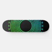 Skateboard Mandala Géométrique Abstrait Motif Vert Noir (Horz)