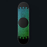 Skateboard Mandala Géométrique Abstrait Motif Vert Noir<br><div class="desc">Un magnifique mandala symétrique motif géométrique symétrique de cercles et de skateboard étoiles. Style audacieux et unique. Vert et noir.</div>