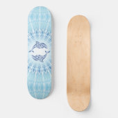 Skateboard Mandala Maritime Dauphins Bleus (Recto)
