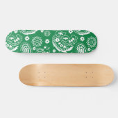 Skateboard Mandala Motif Vert et blanc Halloween Automne Aut (Horz)