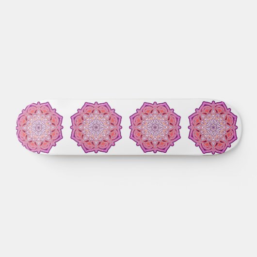 Skateboard mandala rose mignon (Horz)