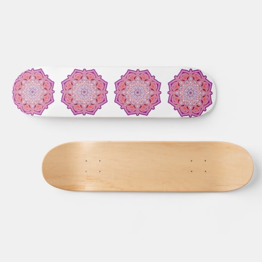 Skateboard mandala rose mignon (Horz)