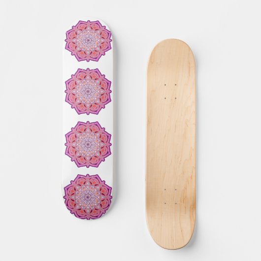 Skateboard mandala rose mignon (Recto)