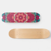 Skateboard Mandala rouge de Lotus (Horz)