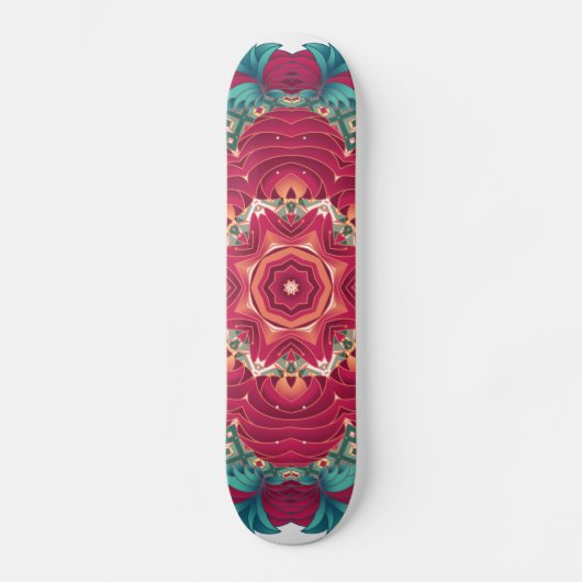 Skateboard Mandala rouge de Lotus (Recto)