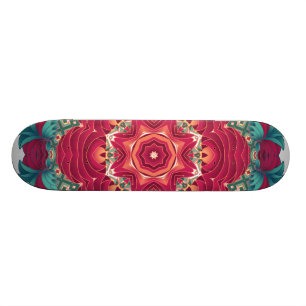 Skateboard Mandala rouge de Lotus