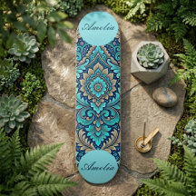 Mandala sacré bleu marine damas sarcelle Spiritual