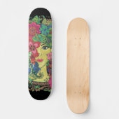 Skateboard Mandalas sobre rostro de mujer joven (Recto)