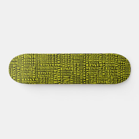 Skateboard Many Dangers - Yellow on Black (Horz)