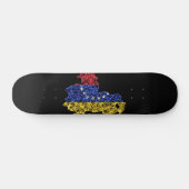 Skateboard Map of Venezuela, Polygonal mesh line map (Horz)