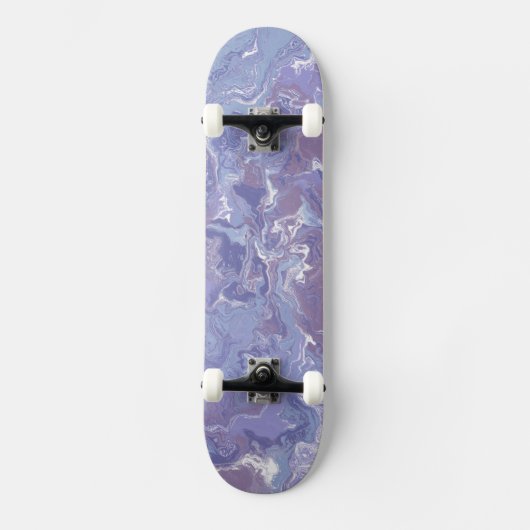 Skateboard Marbre Abstrait numérique Boho Eclectique doux vio (Recto)