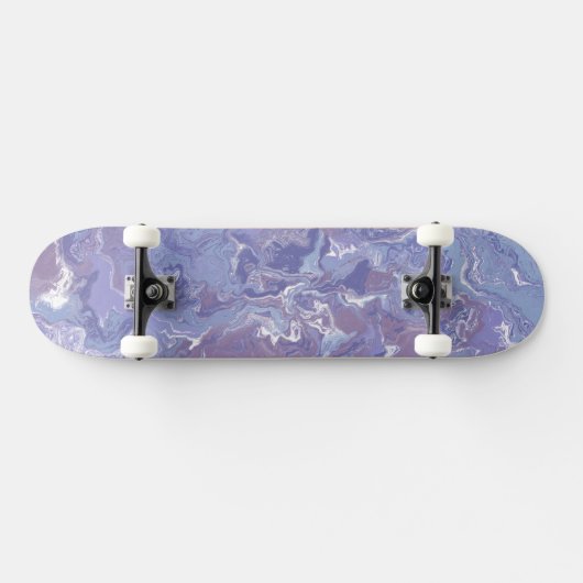 Skateboard Marbre Abstrait numérique Boho Eclectique doux vio (Horz)
