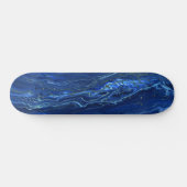 Skateboard Marbre acrylique bleu marine et marbre d'or Faux (Horz)