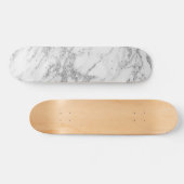 Skateboard Marbre argenté gris blanc chic élégant de parties (Horz)
