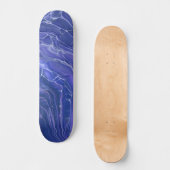 Skateboard Marbre bleu lavande Acrylique Abstrait (Recto)