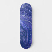 Skateboard Marbre bleu lavande Acrylique Abstrait (Recto)