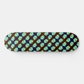 Skateboard Marbre brisé abstrait art moderne blanc vert (Horz)