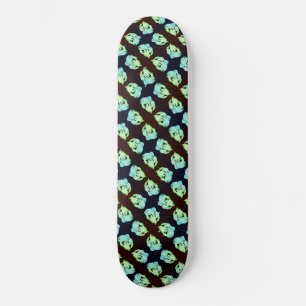Skateboard Marbre brisé abstrait art moderne blanc vert