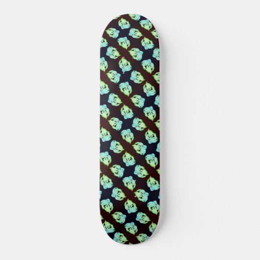 Skateboard Marbre brisé abstrait art moderne blanc vert (Recto)