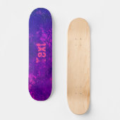 Skateboard marbre de pierre Abstrait texturé marine rose viol (Recto)